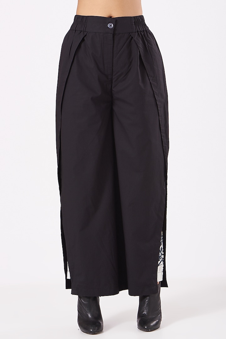 Black Poplin Pant Set by Anurag Gupta at Pernia's Pop Up Shop