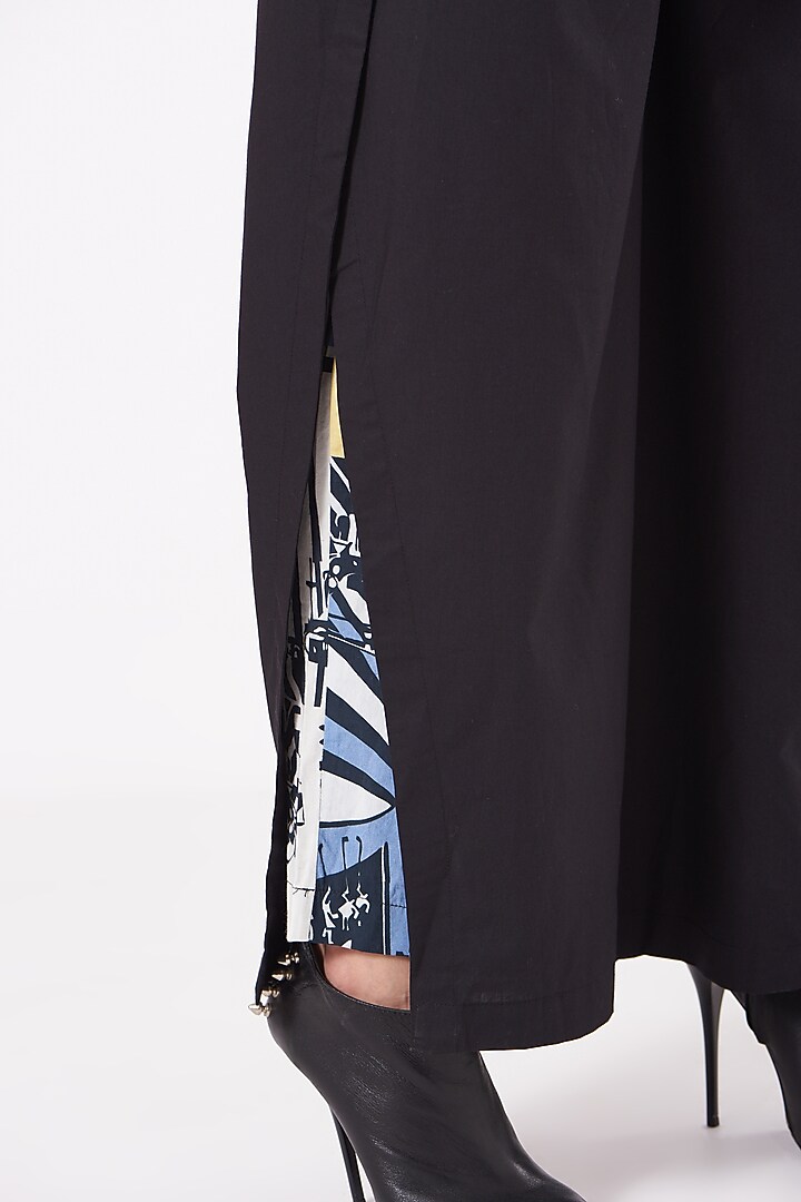 Black Poplin Pant Set by Anurag Gupta at Pernia's Pop Up Shop