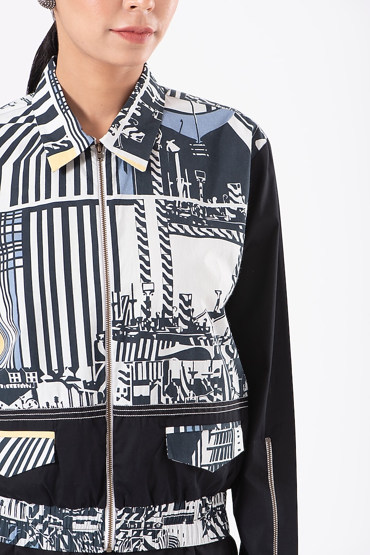 Multi Colored Printed Bomber Jacket by Anurag Gupta at Pernia's Pop Up Shop