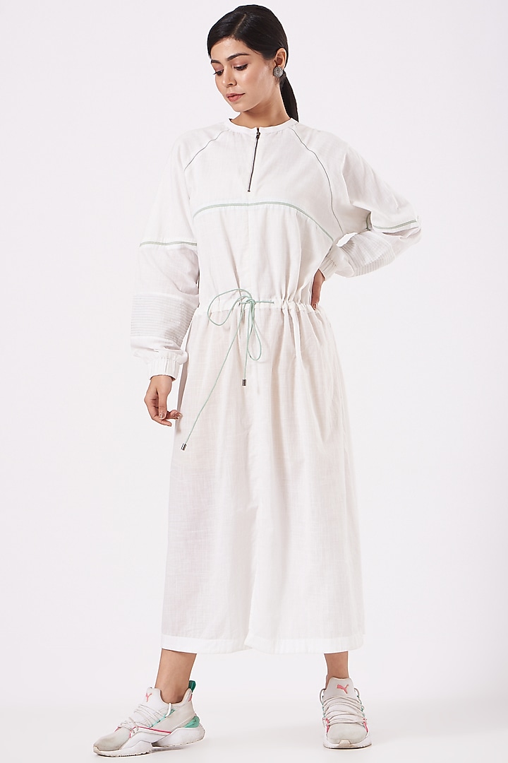 White Poplin Dress by Anurag Gupta