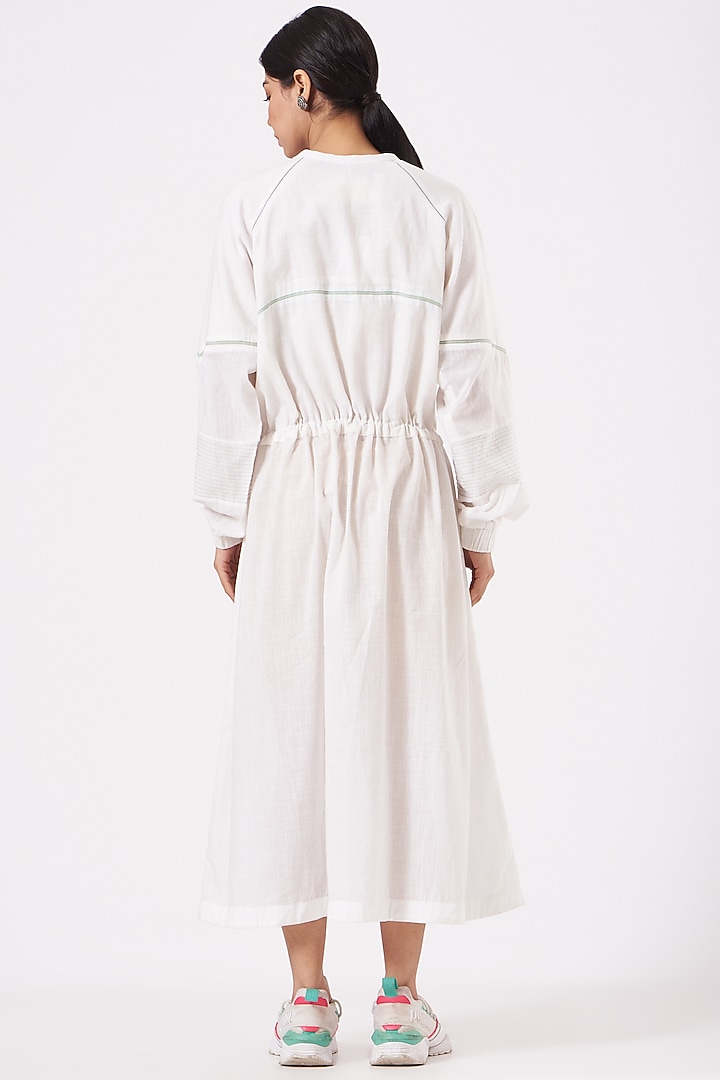 White Poplin Summer Dress by Anurag Gupta at Pernia's Pop Up Shop