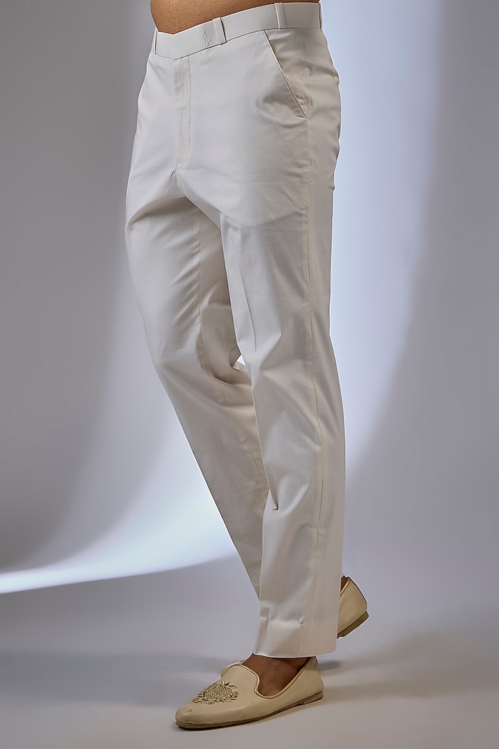 Peach Raw Silk Embroidered Groom Bandhgala Set by Anushree Reddy Men at Pernia's Pop Up Shop