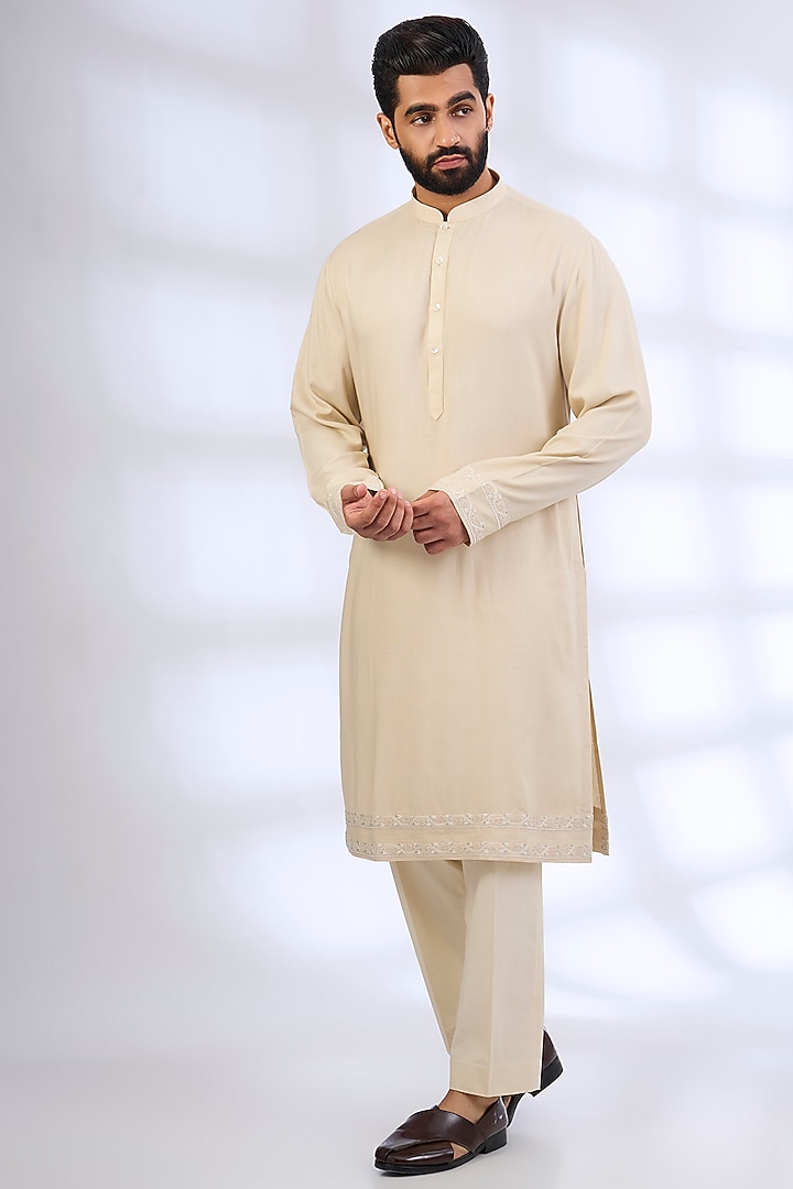 Soft Pink Raw Silk Nehru Jacket Set by Anushree Reddy Men at Pernia's Pop Up Shop