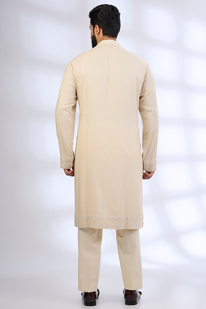 Soft Pink Raw Silk Nehru Jacket Set by Anushree Reddy Men at Pernia's Pop Up Shop