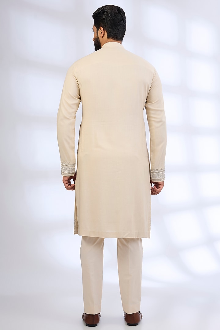 Aqua Blue Raw Silk Nehru Jacket Set by Anushree Reddy Men at Pernia's Pop Up Shop