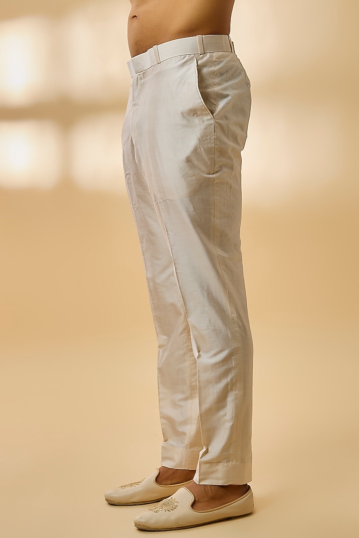 Onion Pink Raw Silk Groom Indowestern Set by Anushree Reddy Men at Pernia's Pop Up Shop