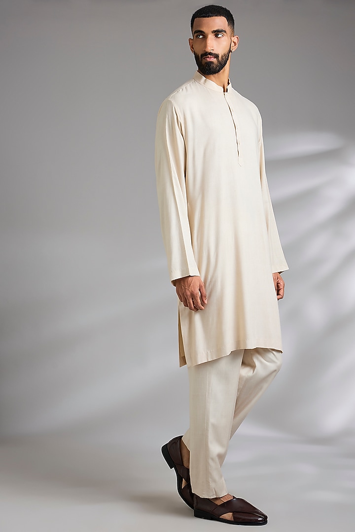 Grey Raw Silk Groom Indowestern Set by Anushree Reddy Men at Pernia's Pop Up Shop