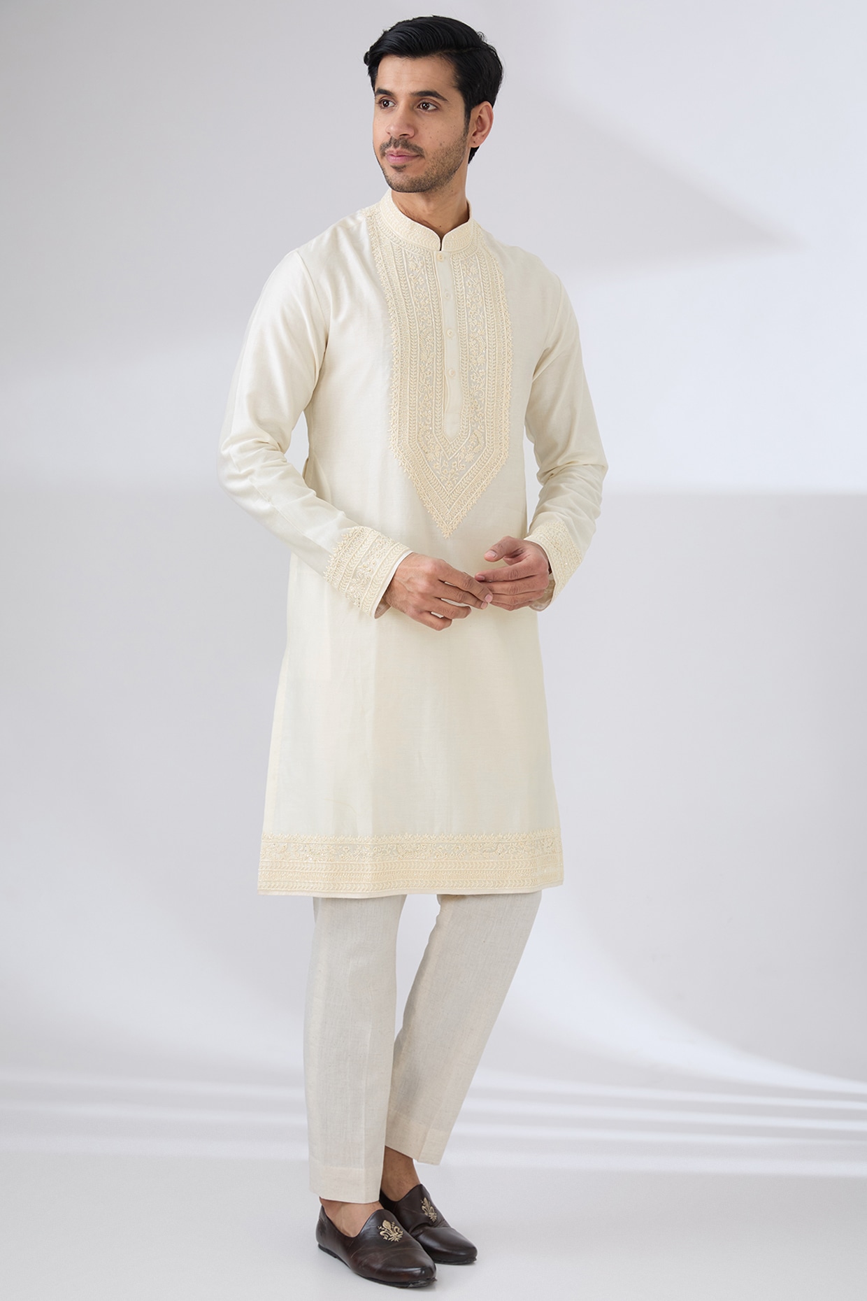 White kurta best sale black pant