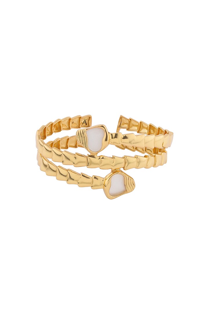 Gold Finish Pearl Pret Cuff by Anaash at Pernia's Pop Up Shop