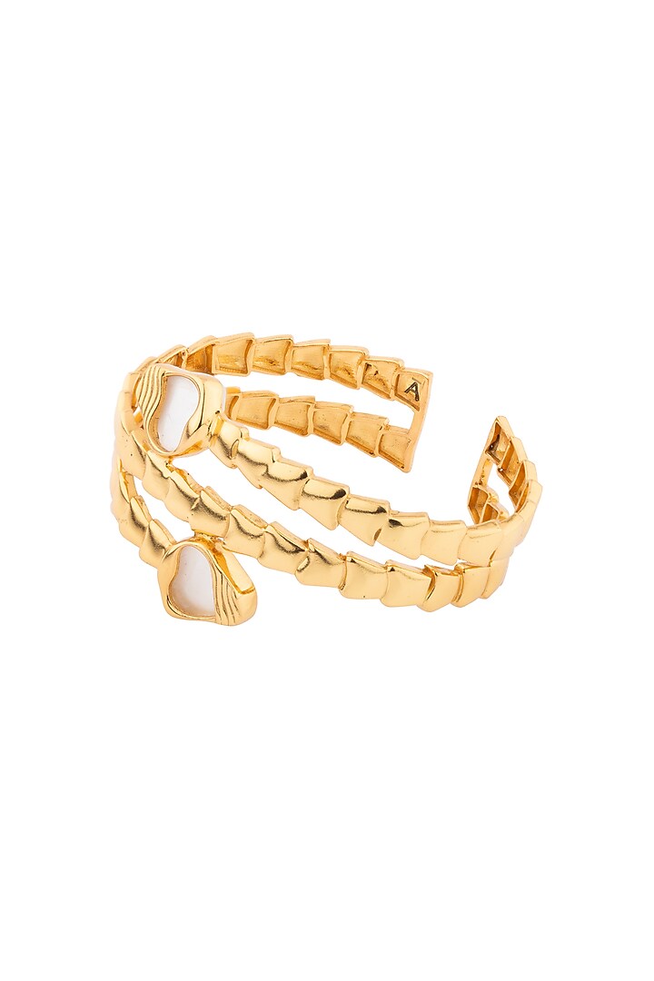 Gold Finish Pearl Pret Cuff by Anaash at Pernia's Pop Up Shop