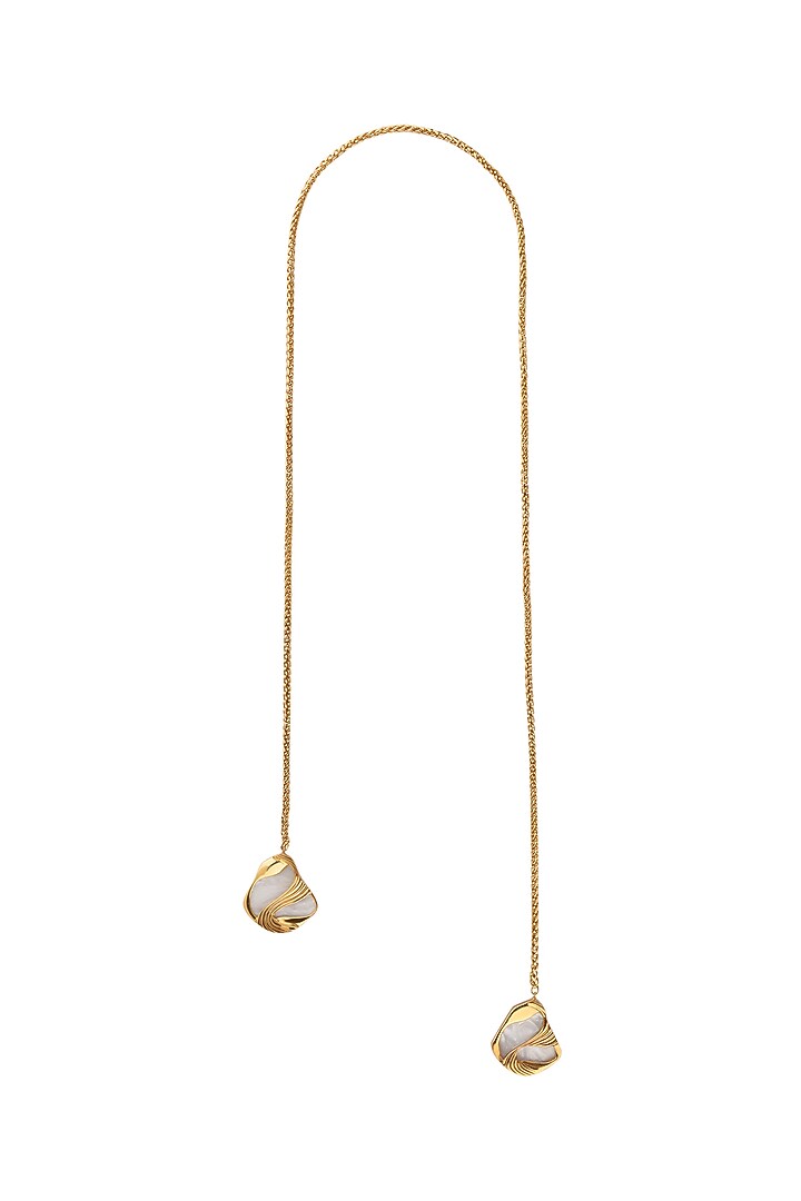 Gold Finish Pearl Pret Scarf Necklace by Anaash at Pernia's Pop Up Shop