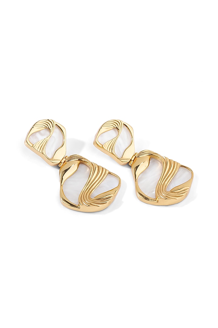 Gold Finish Pearl Maxi Pret Dangler Earrings by Anaash at Pernia's Pop Up Shop