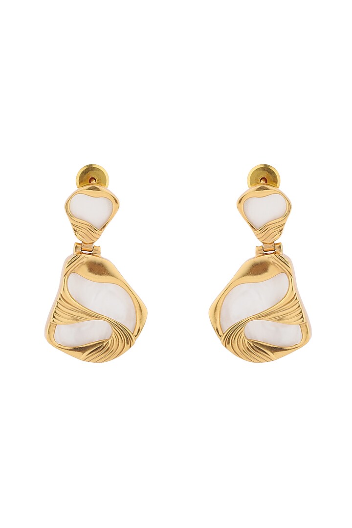 Gold Finish Pearl Mini Pret Dangler Earrings by Anaash at Pernia's Pop Up Shop