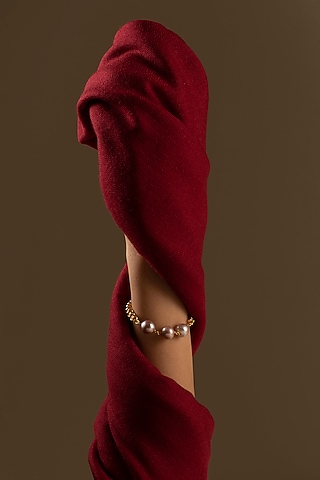 Gold Plated Baroque Pearl Bracelet by Anaash