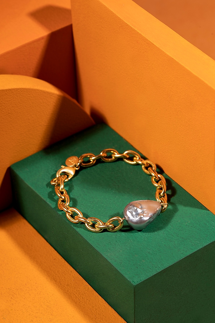 Gold Plated Baroque Pearl Bracelet by Anaash at Pernia's Pop Up Shop