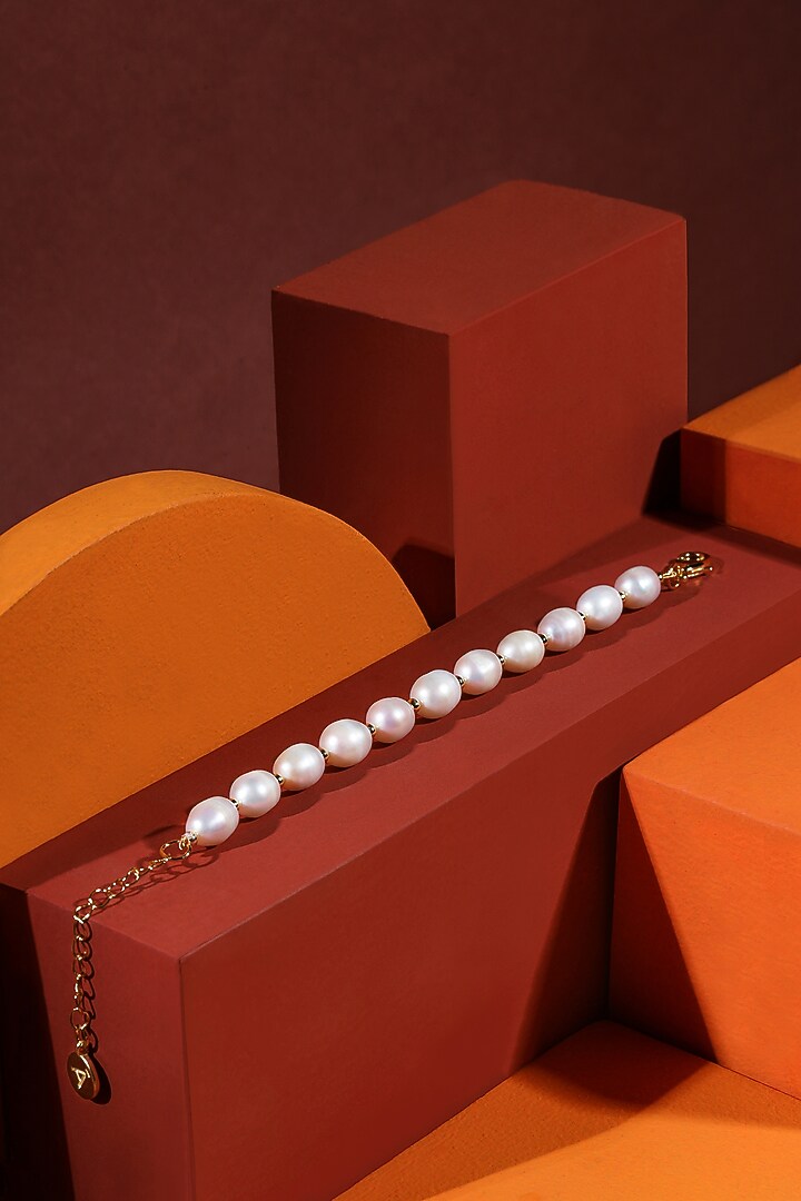 Gold Plated Baroque Pearl Bracelet by Anaash at Pernia's Pop Up Shop