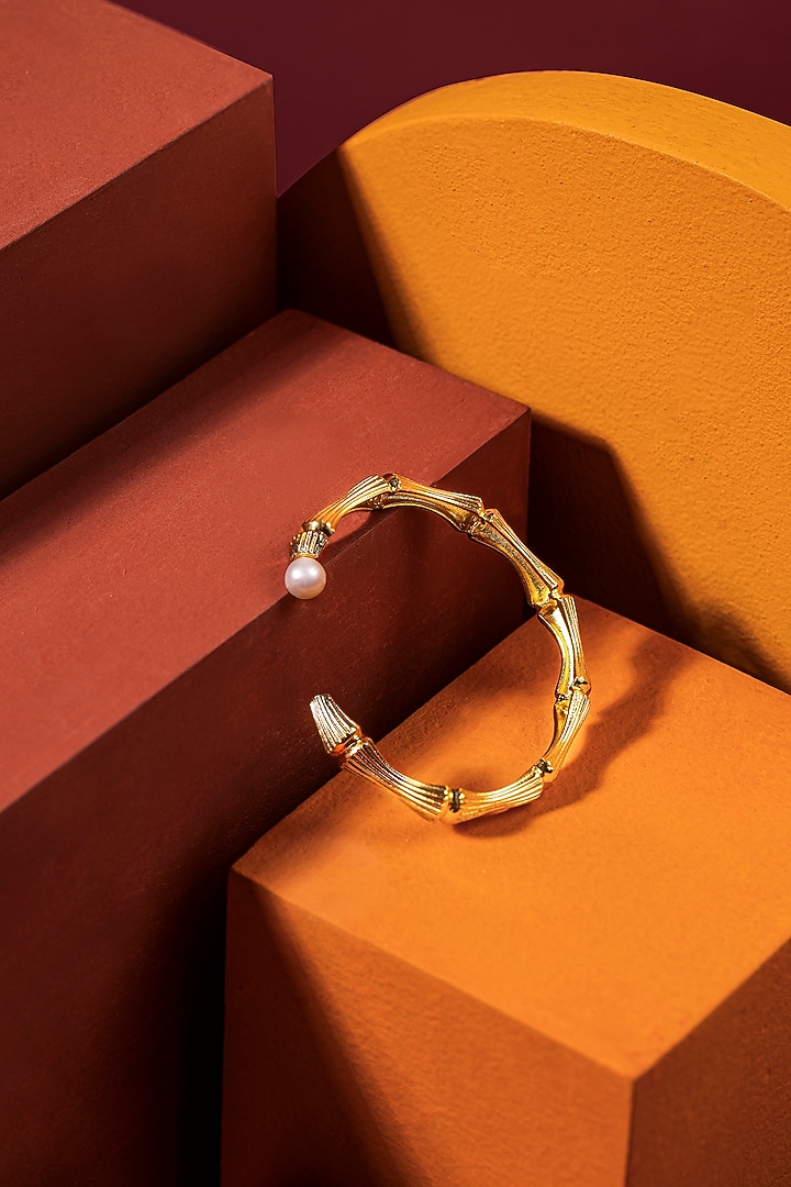 Gold Plated Baroque Pearl Cuff by Anaash at Pernia's Pop Up Shop