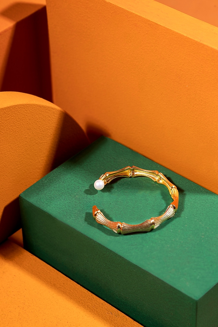 Gold Plated Baroque Pearl Cuff by Anaash at Pernia's Pop Up Shop