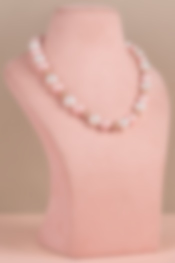 White & Pink Pearl Necklace by Anaash at Pernia's Pop Up Shop