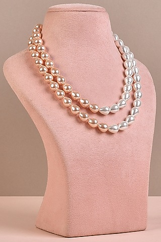 Peach & White Pearl Necklace by Anaash