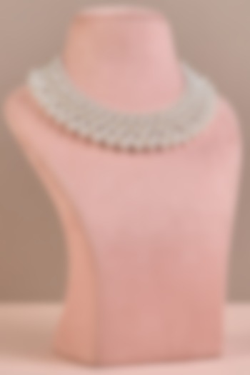 White Pearl Knit Choker Necklace by Anaash at Pernia's Pop Up Shop