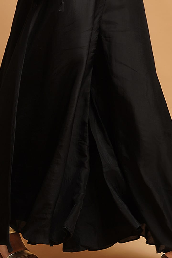 Black Embroidered Jumpsuit by Label Anshita Garg at Pernia's Pop Up Shop