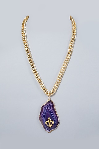 Gold Finish Interlinked Chain Necklace  by Ananta Jewellery