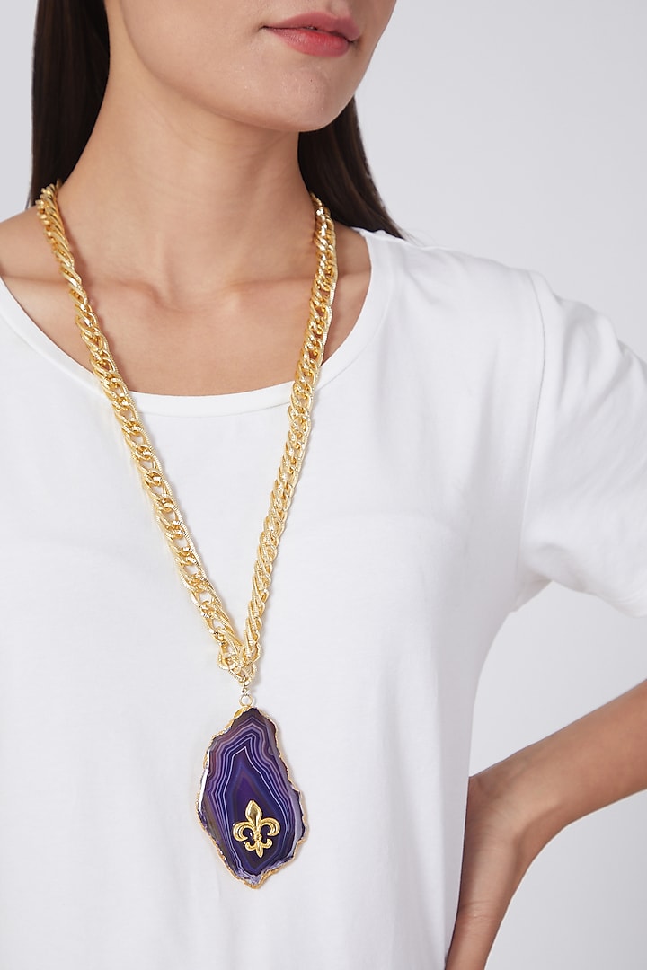 Gold Finish Interlinked Chain Necklace  by Ananta Jewellery at Pernia's Pop Up Shop