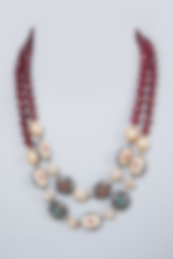 Gold Finish Double Layered Necklace by Ananta Jewellery