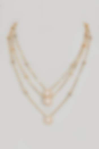 Multi-Tone Finish Large Cubic Zirconia Necklace by Ananta Jewellery