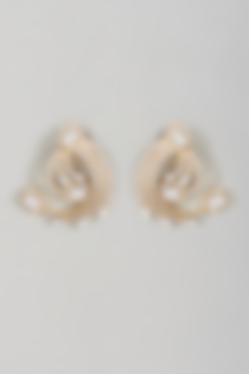 Two-Tone Finish Twin-Layered Cubic Zirconia Earrings by Ananta Jewellery