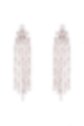 White Finish Zirconia Dangler Earrings by Ananta Jewellery at Pernia's Pop Up Shop