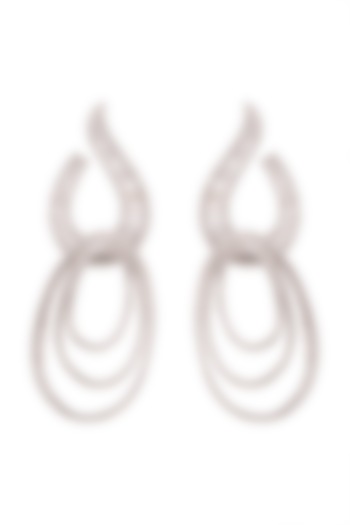 White Finish Zirconia Drop Earrings by Ananta Jewellery at Pernia's Pop Up Shop