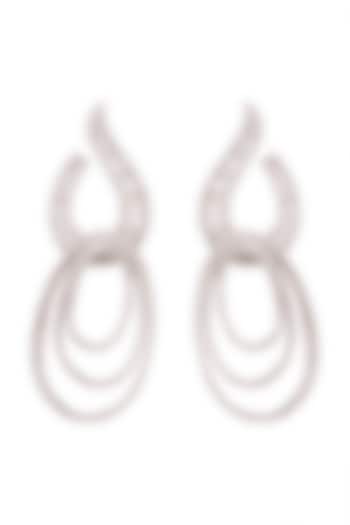 White Finish Zirconia Drop Earrings by Ananta Jewellery