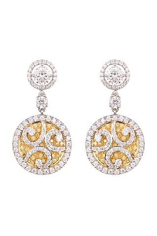 White Finish Topaz Earrings by Ananta Jewellery