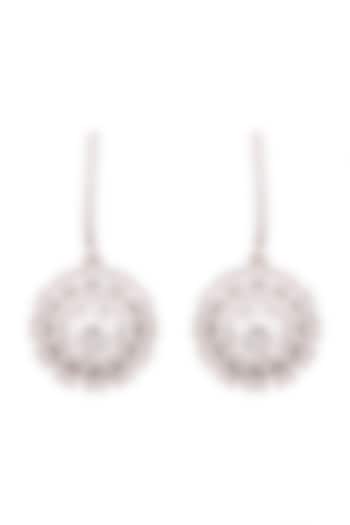 White Finish Ring Earrings by Ananta Jewellery