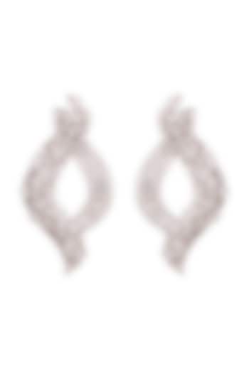 White Finish Zirconia Earrings by Ananta Jewellery