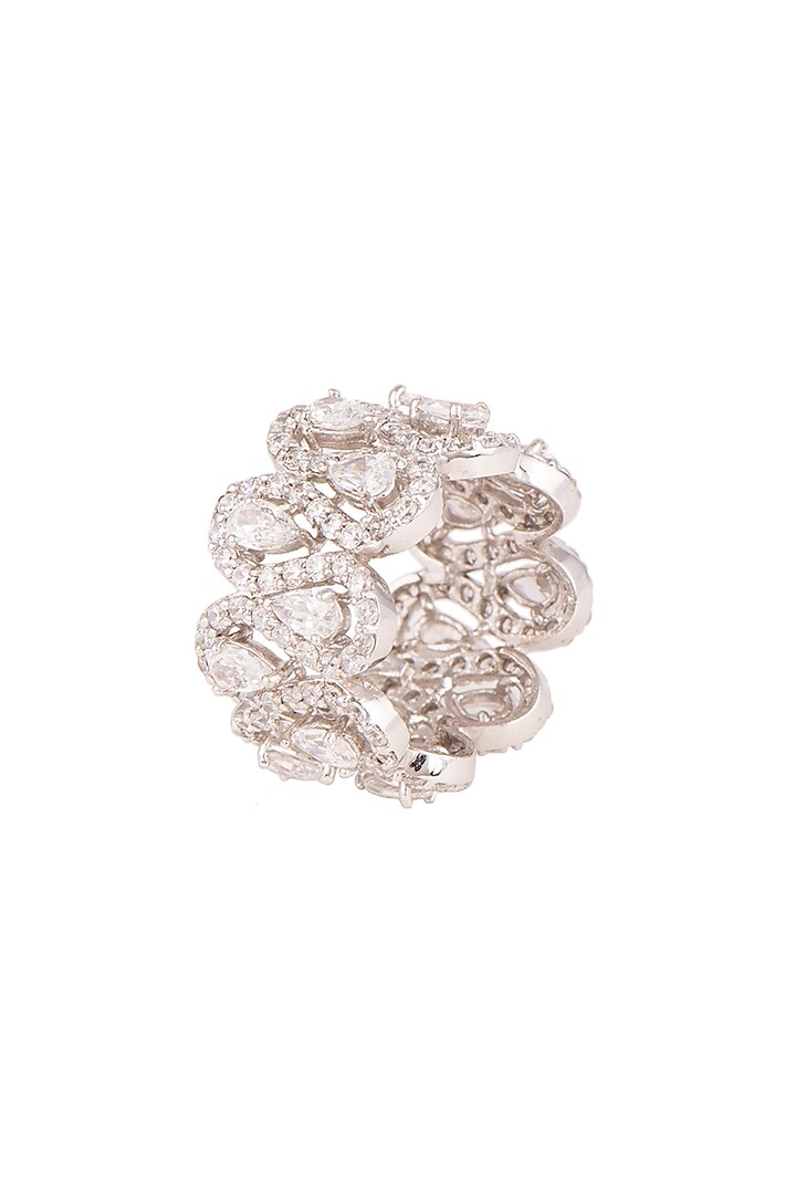 White Finish Layered Ring by Ananta Jewellery at Pernia's Pop Up Shop