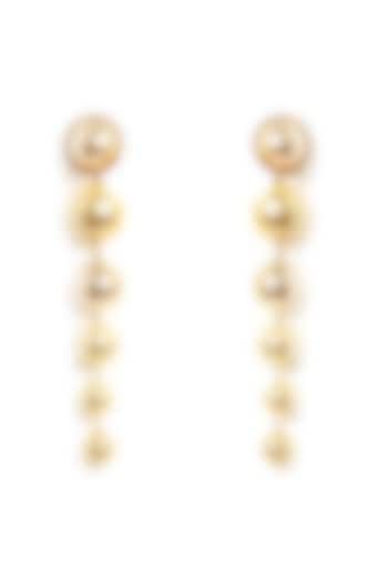 Gold Finish Cream Pearl Dangler Earrings by Ananta Jewellery at Pernia's Pop Up Shop