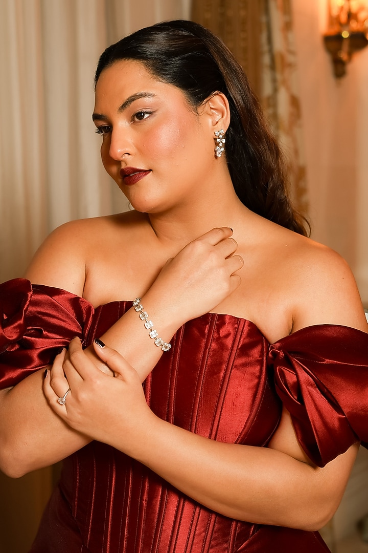 Red Silk Mini Off-Shoulder Cocktail Dress by Antithesis at Pernia's Pop Up Shop