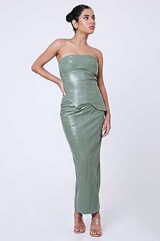 Grey Seafoam Faux Leather Top
 by Antithesis