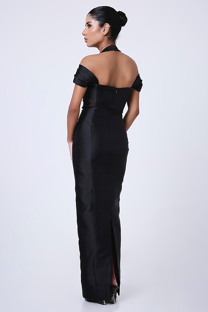 Black Italian Silk Cocktail Dress by Antithesis at Pernia's Pop Up Shop