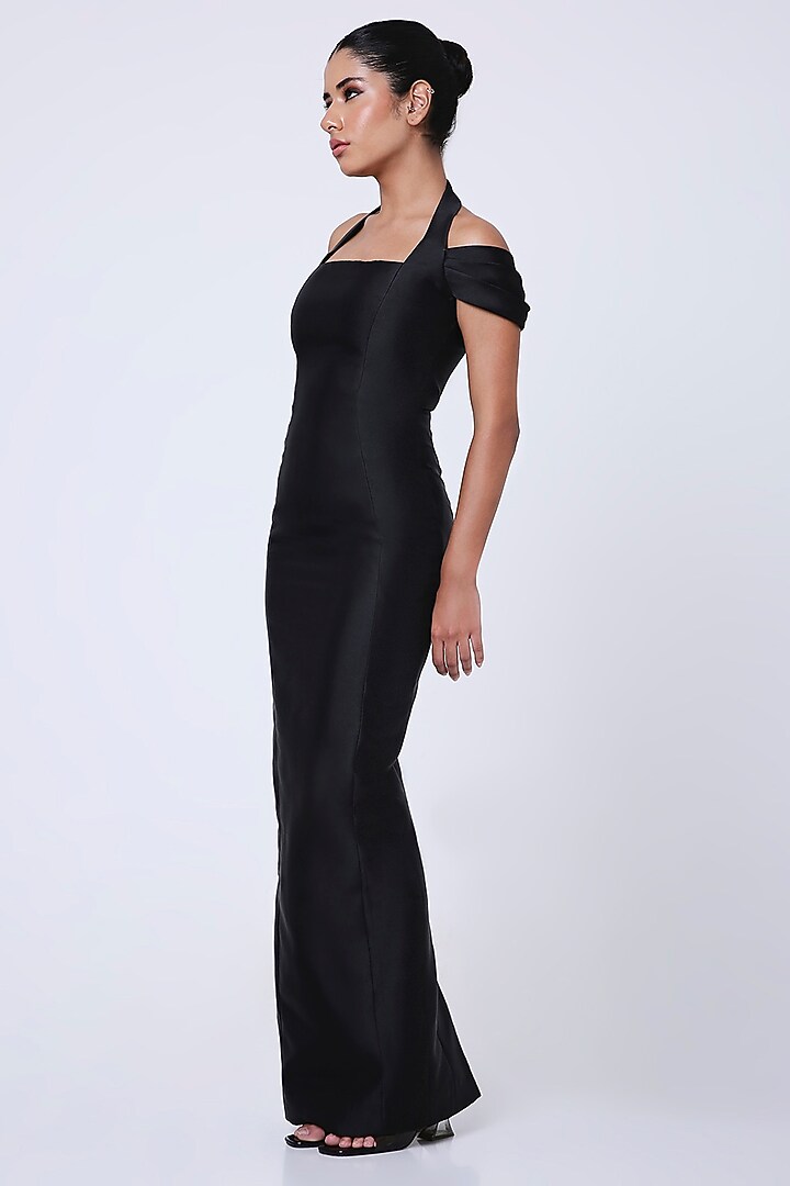 Black Italian Silk Cocktail Dress by Antithesis at Pernia's Pop Up Shop