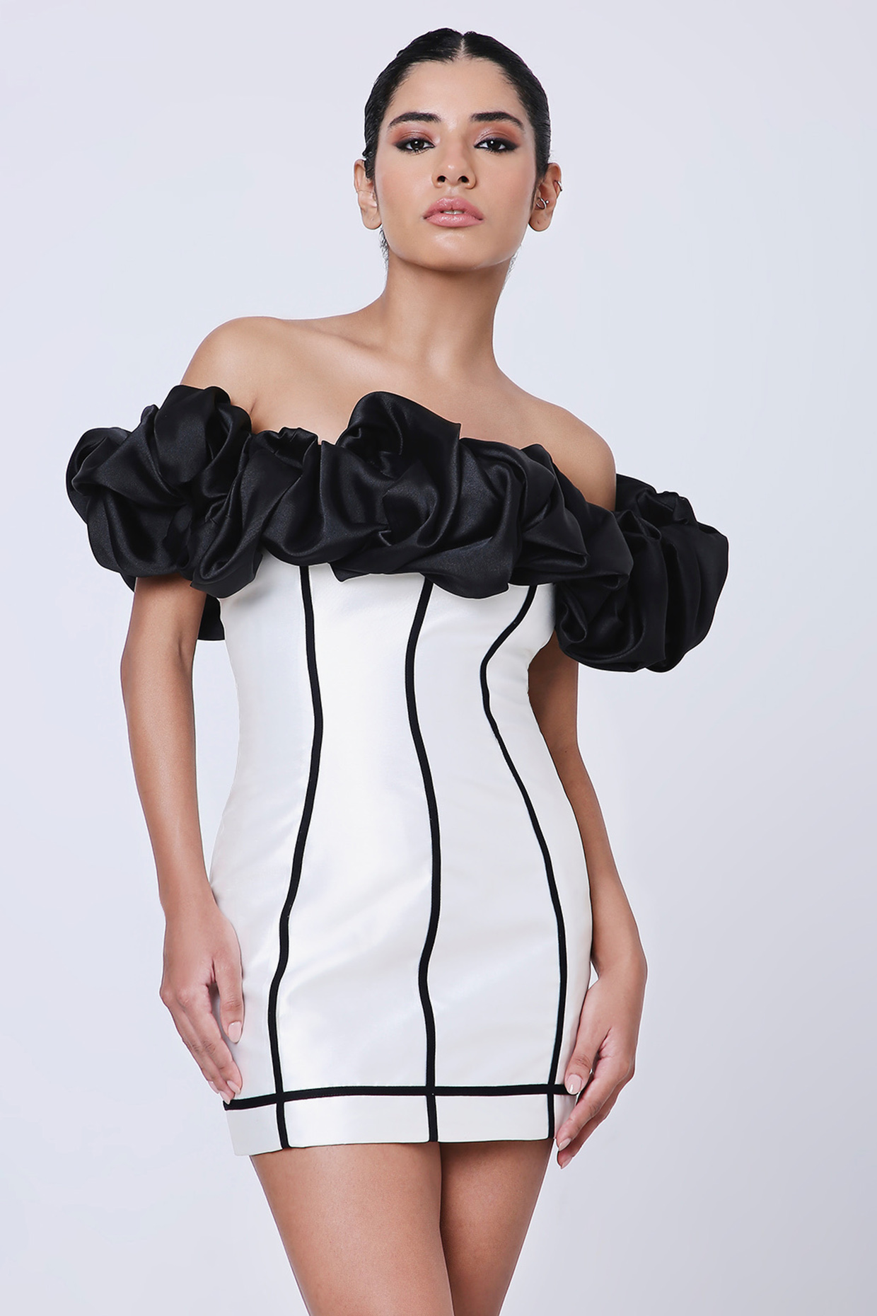 White Italian Silk Mini Cocktail Dress by Antithesis at Pernia's Pop Up Shop