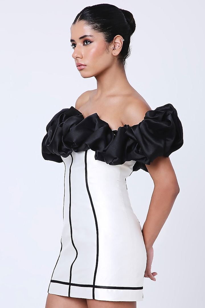 White Italian Silk Mini Cocktail Dress by Antithesis at Pernia's Pop Up Shop