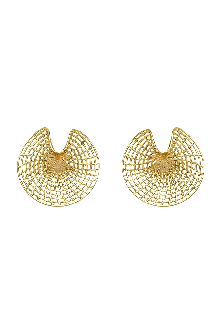 Gold Plated Filigree Wave Earrings by Antarez Jewels at Pernia's Pop Up Shop