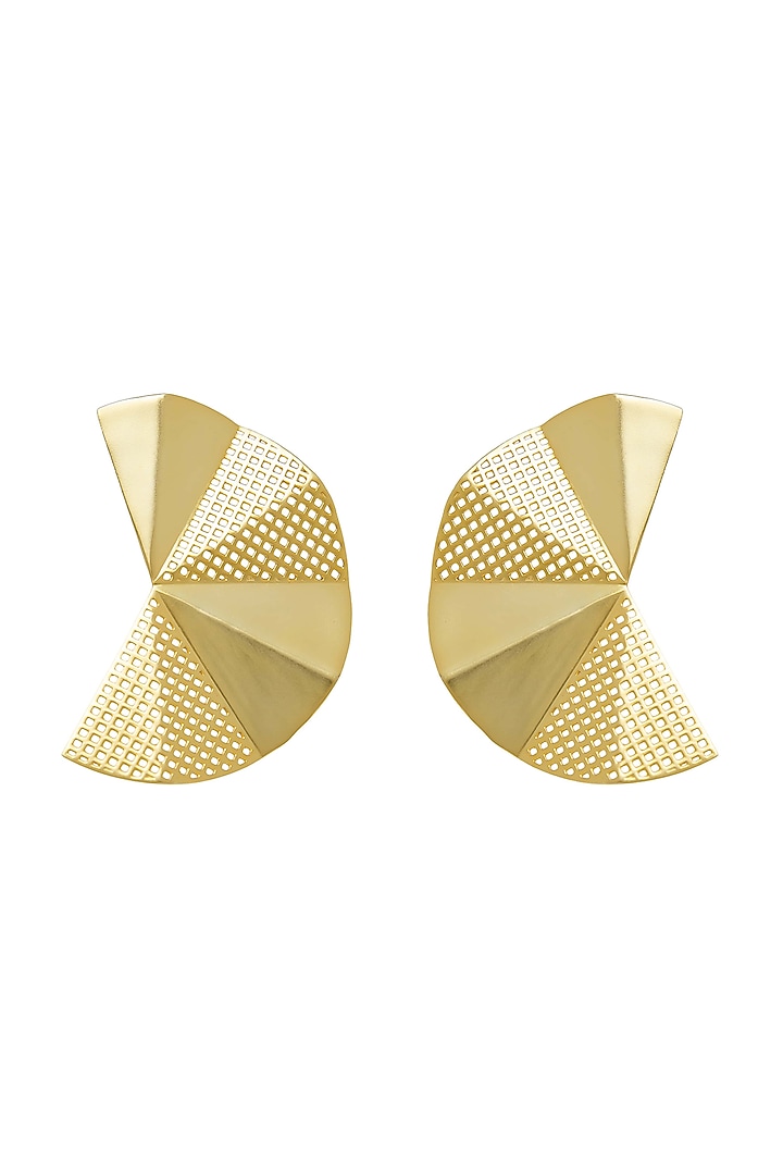 Gold Plated Origami Fan Earrings by Antarez Jewels at Pernia's Pop Up Shop