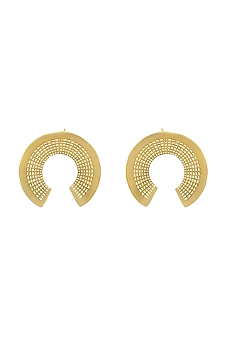Gold Plated Brass Earrings by Antarez Jewels