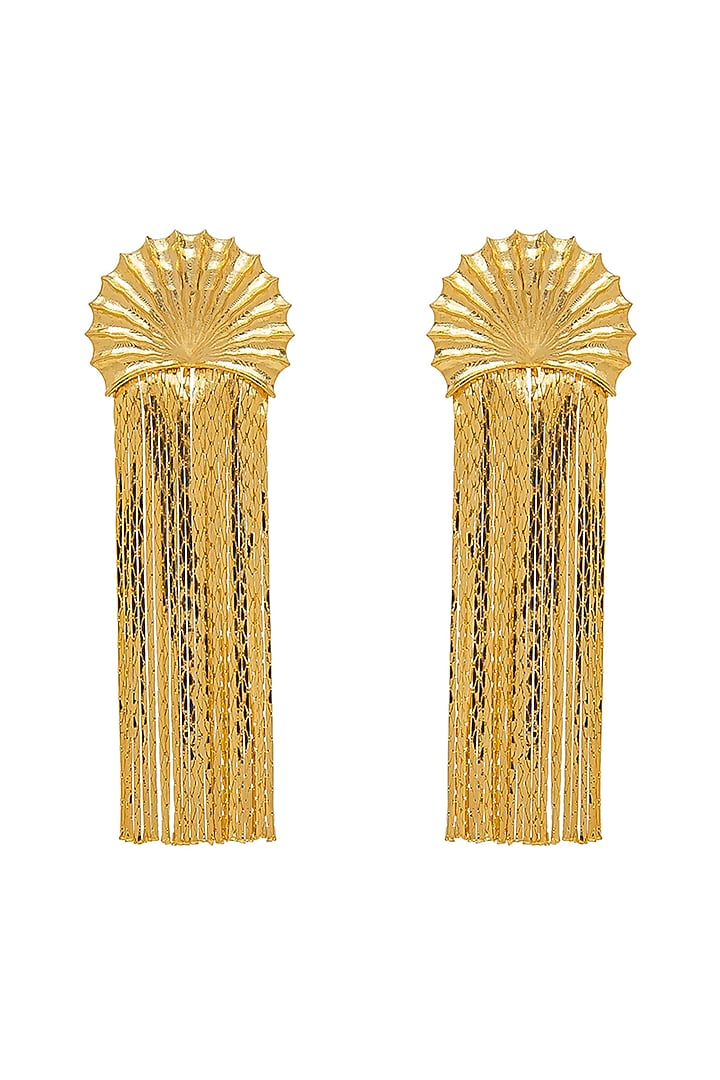 Gold Plated Shell Earrings by Antarez Jewels at Pernia's Pop Up Shop