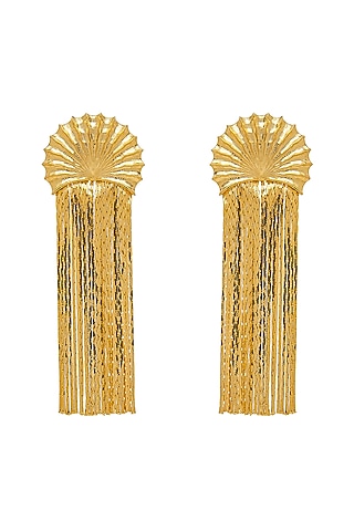 Gold Plated Shell Earrings by Antarez Jewels